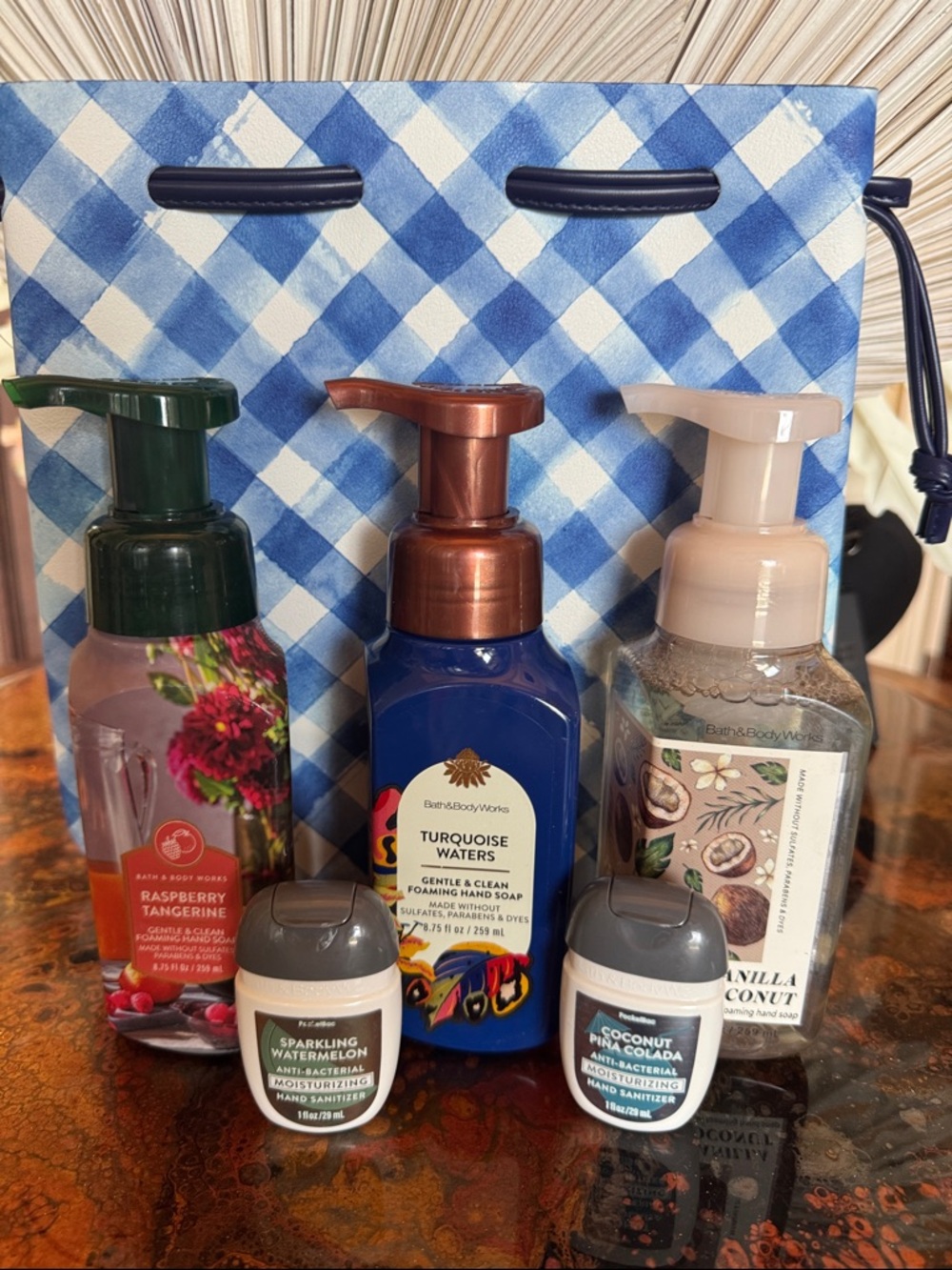 3 Tropical Foaming Hand Soap, 2 Sanitizers & Gift bag